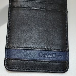 Calvin Klein Accessories - CALVIN KLEIN Black Blu Leather Front Pocket Wallet Calvin Klein Accessories - CALVIN KLEIN Black Blu Leather Front Pocket Wallet